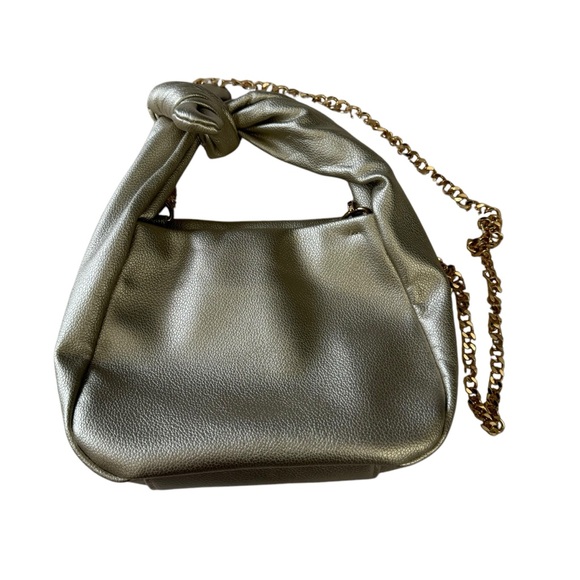 Jentry Kelley Knot Top Rose Gold Cosmetic Bag W/ Gold Chain Crossbody Strap NEW - Picture 2 of 11